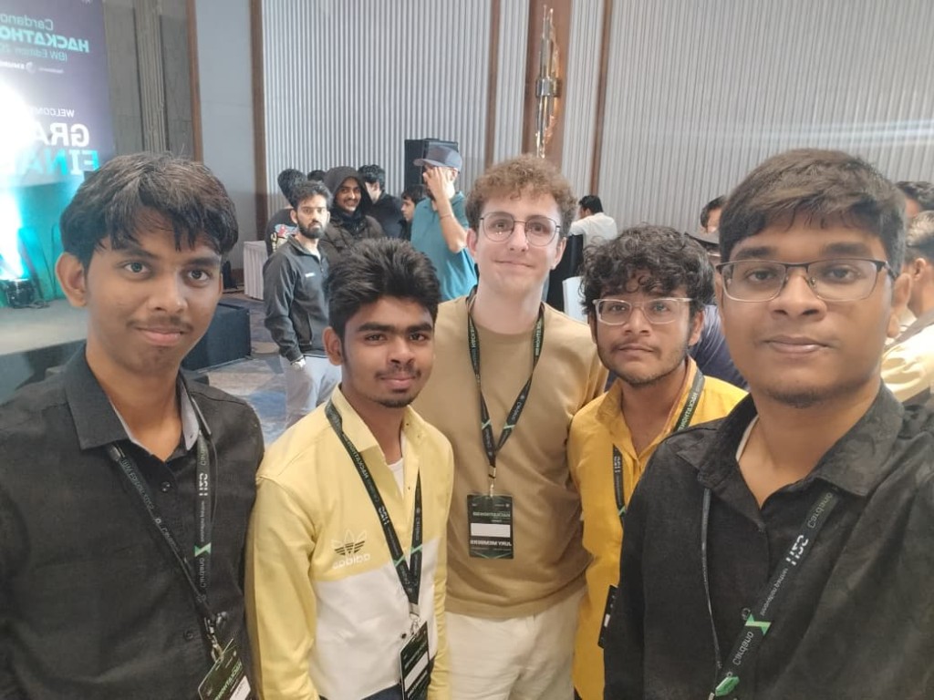 Nishanth B and team at Cardano Hackathon Asia grand finale, 2025